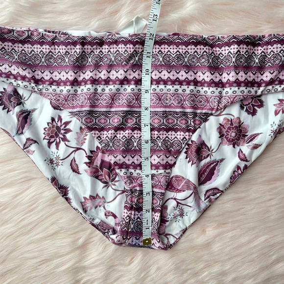 NEW - BECCA Reversible Peacock Hipster Bikini Bottom Pink Purple - Sz 3X (22-24) - Picture 9 of 10